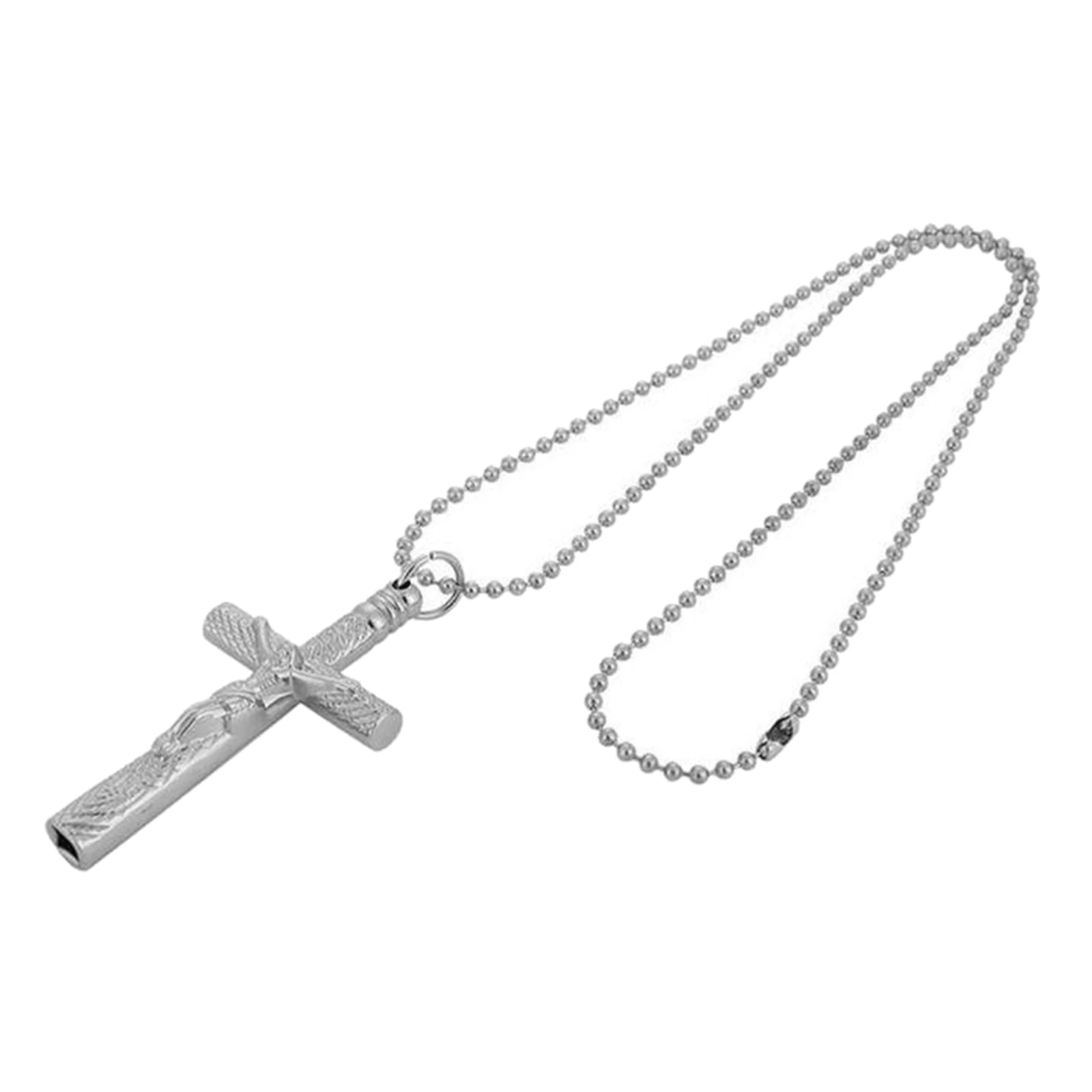 Drum Tuning Key Necklace,Drum Tuning Wrench,Cross Drum Key with Chain Necklace Silver