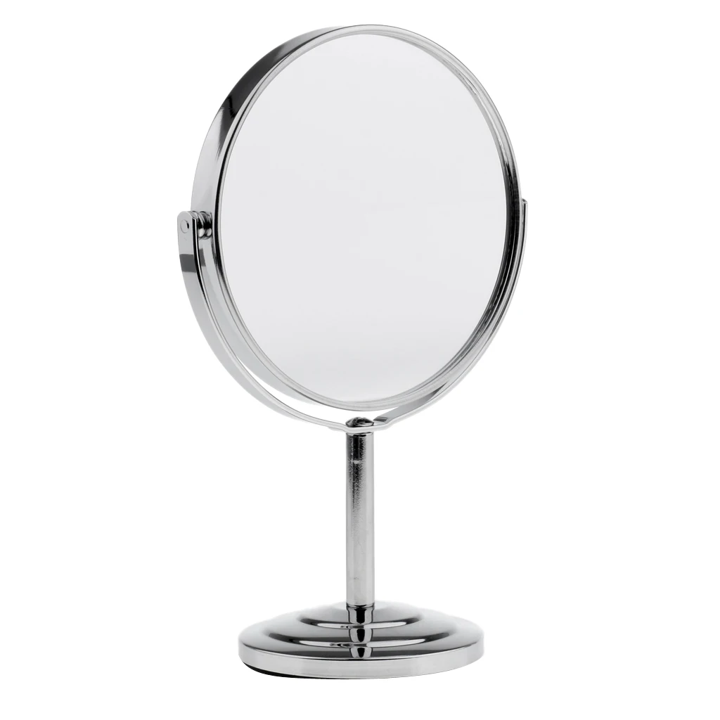 Two-Sided Normal & Magnifying Tabletop Makeup Mirror Can 360 Degree Rotation