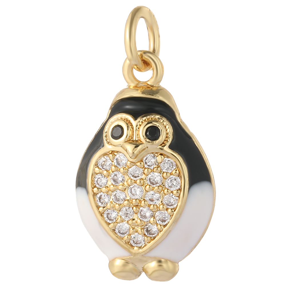 Nette Pinguin Hot Red Lippen Ohrringe Armband Machen Charms Gold Farbe Diy Anhänger Halskette Charms für Schmuck Machen Zubehör – Detail 3