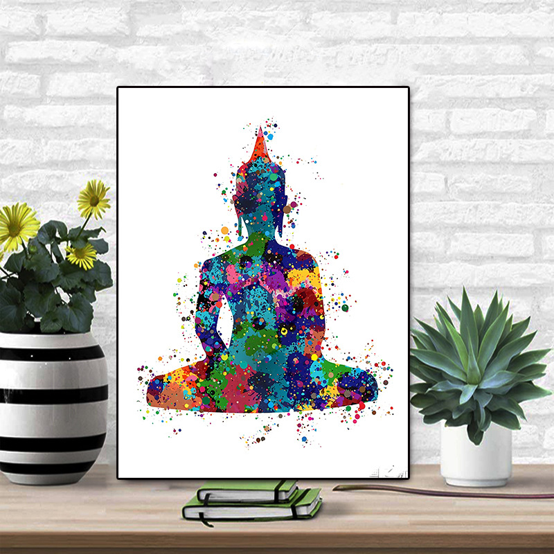 Meditation Buddhism Hamsa Fatima Hand Hanging Painting Spirit Buddha Bedroom Wall Painting Yoga Decorative Painting