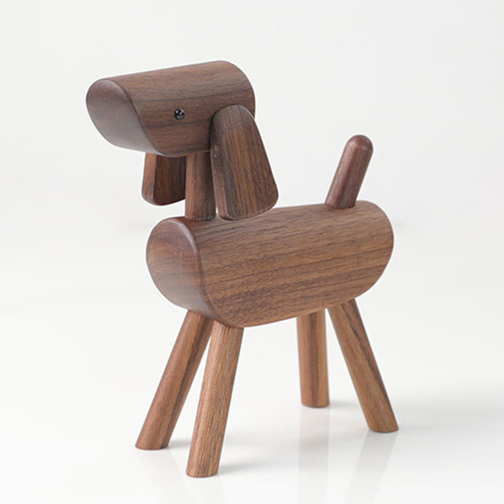 Wooden Dog Statue Decoration, Figurines Home Decor, Puppy Dogs Lovers Living Room Bedroom Office Desktop Shelf Ornament