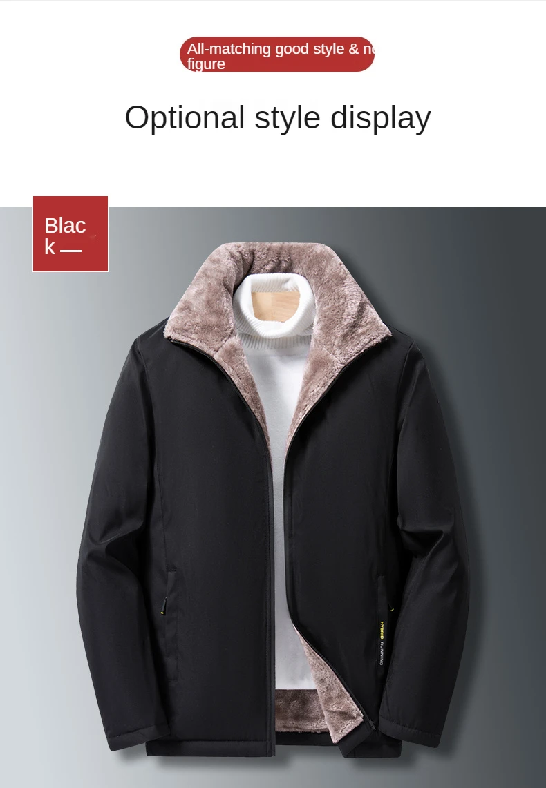 long parka coat Middle-Aged and Elderly Men's Fleece Padded Jacket with High Quality Fabrics In Autumn and Winter To Keep Warm goose coat