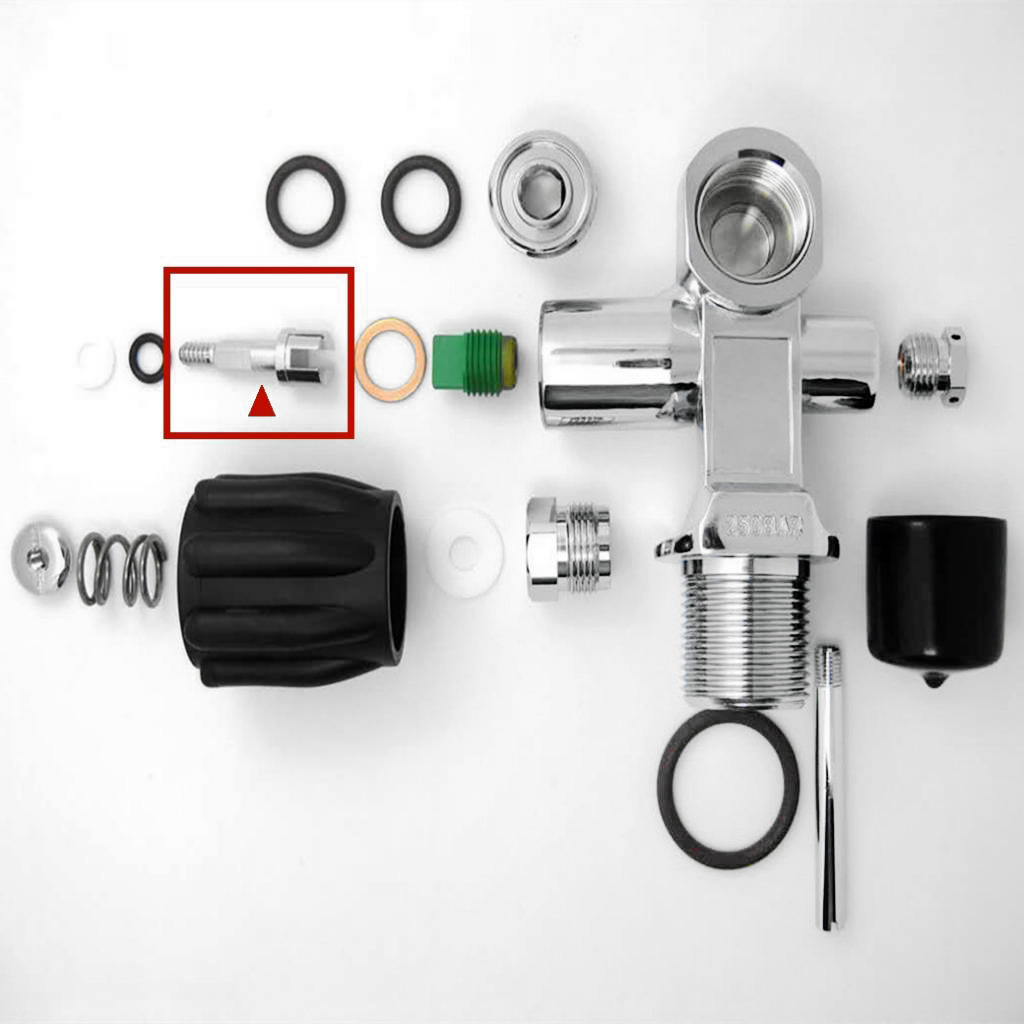 Stainless Steel Scuba Dive Tank Valve Spindle/Stem Rubber O-ring Type Nitrox Diving Oxygen Cylinder Snorkeling Accessories