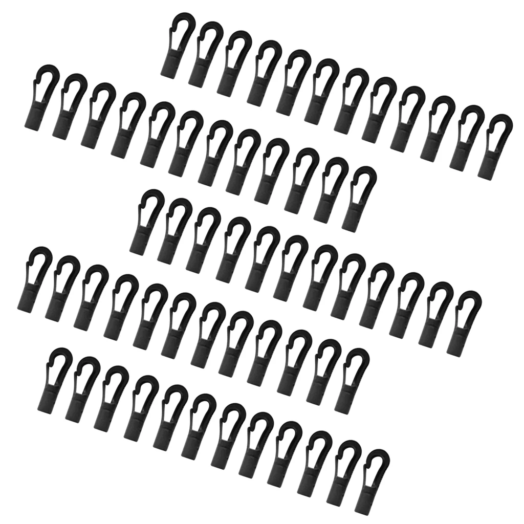 60 Pieces Bungee Shock Cord Hook - Small Closed Plastic For Use With Small Bungees 5mm