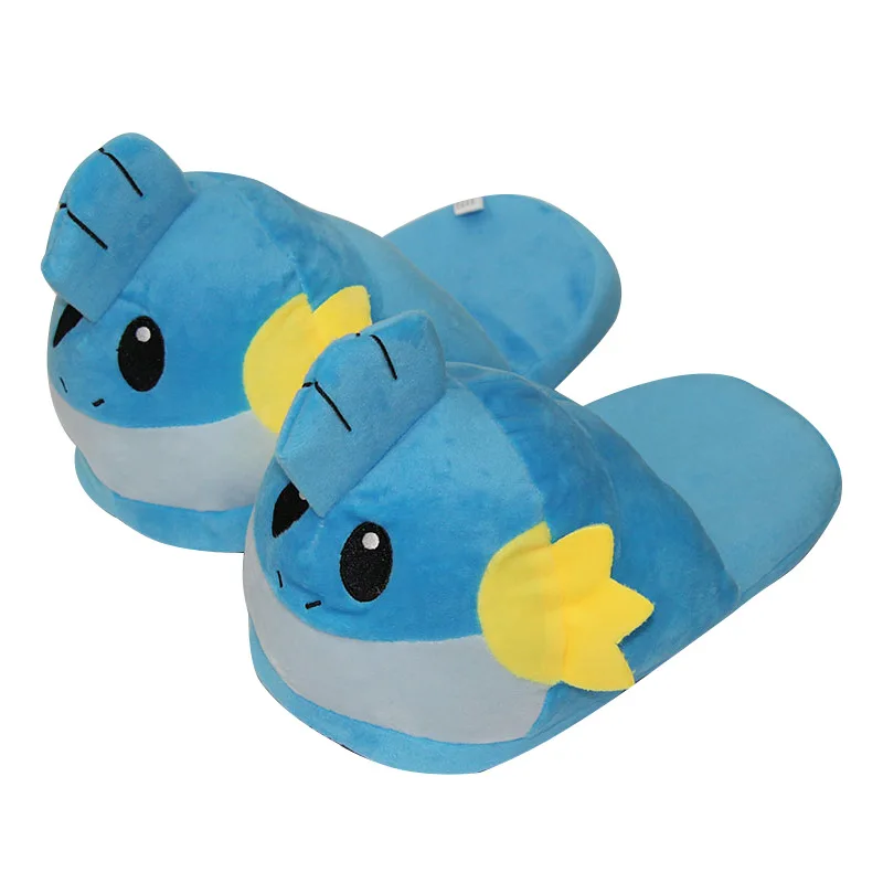 Pokemon Cotton Slippers Snorlax Charmander Psyduck Mudkip Pikachu Eevee Leafeon Glacia Umbreon Plush Anime Plushie Shoes Gift