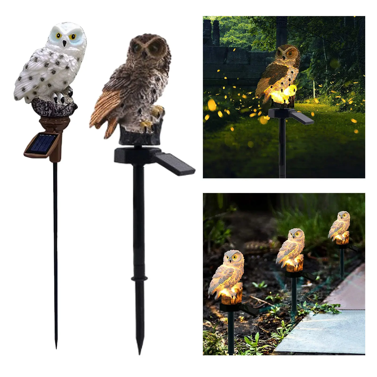 LED Garden Lights - Solar Night Lights Owl Shape Solar-Powered Lawn Lamp -