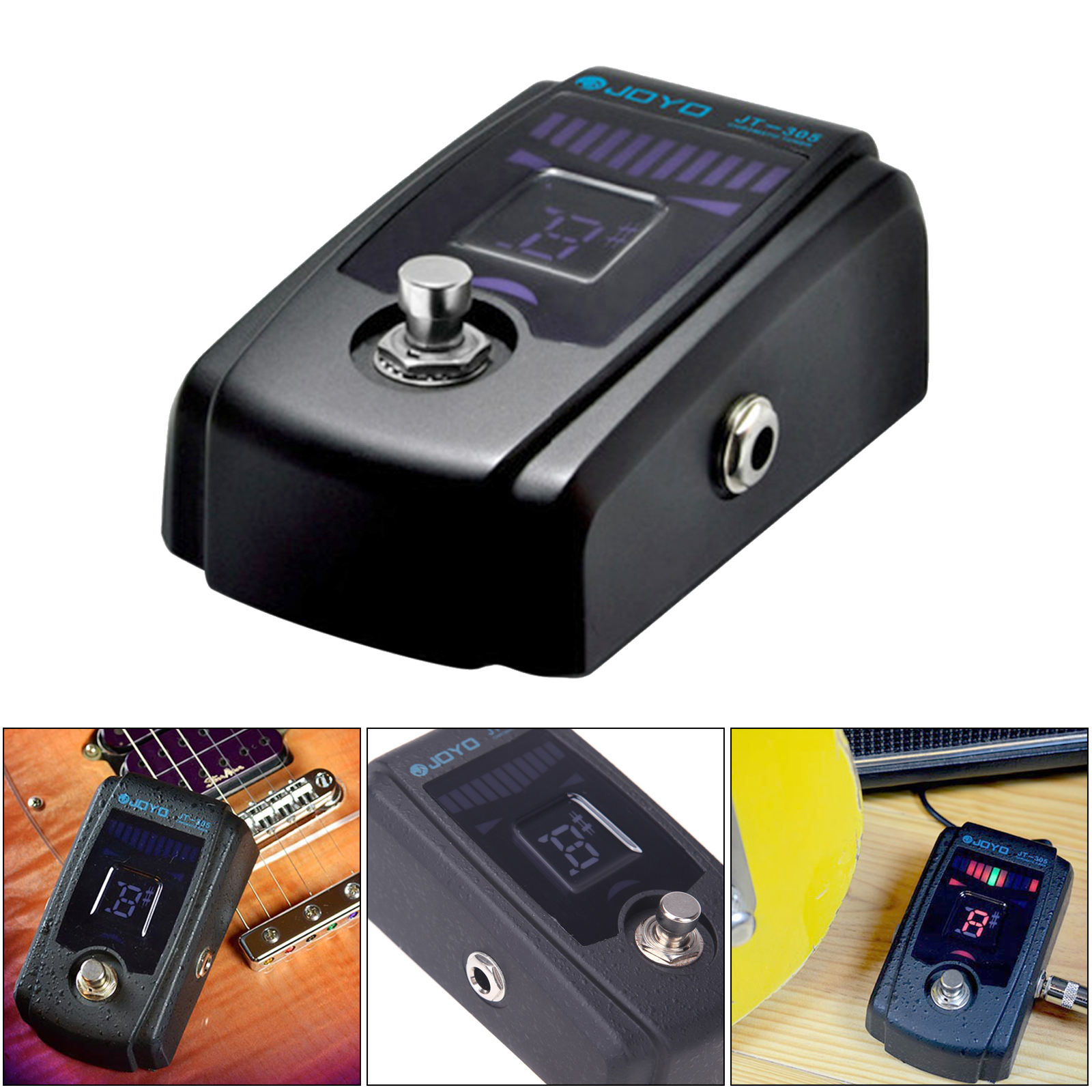High Precision Chromatic Tuner Pedal with Lcd Screen for Guitar And