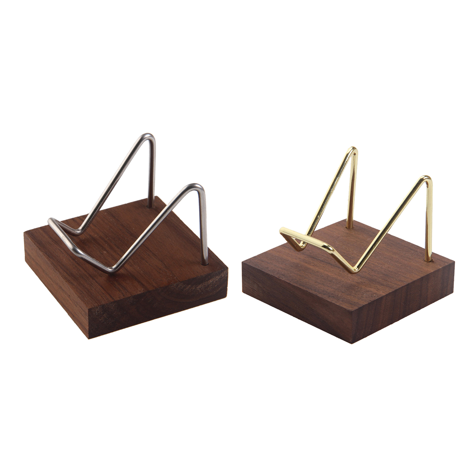 Stands Display Rocks & Minerals, , Art - Walnut Base Metal Arm