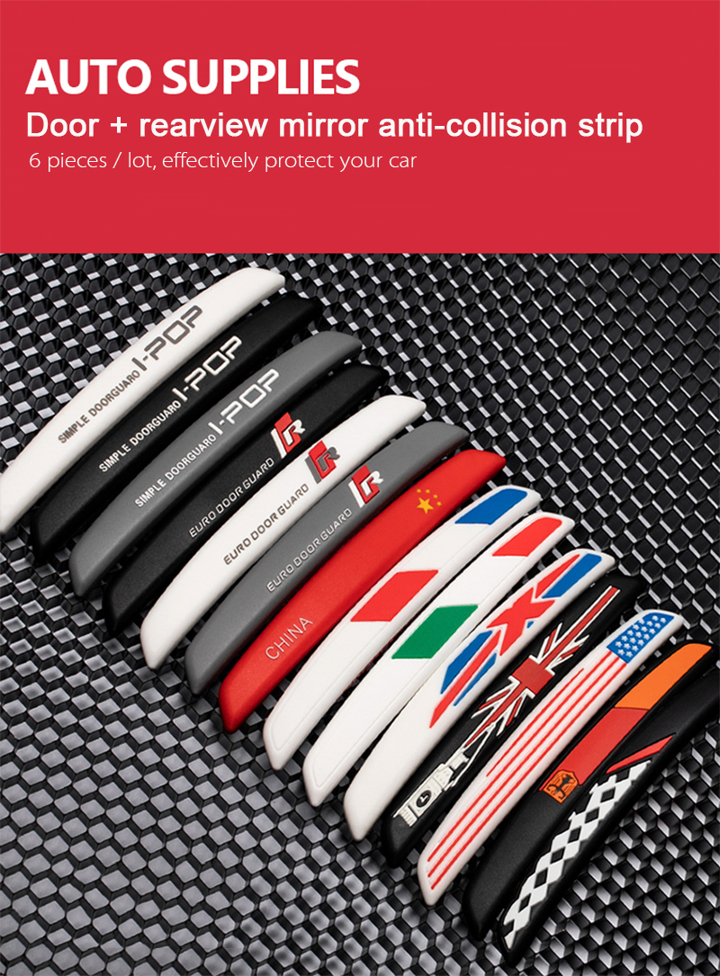 6/4Pcs Car Door Edge Protection Guards Buffer Trim Molding Protection Strip Scratch Protector Car Door Crash Bar for Audi BMW
