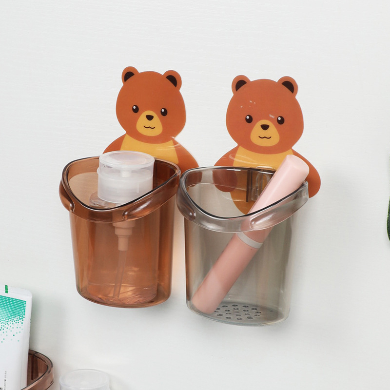 Bear Hug Storage Cup Punch-Free Drainable Multifunctional Toothbrush Holder