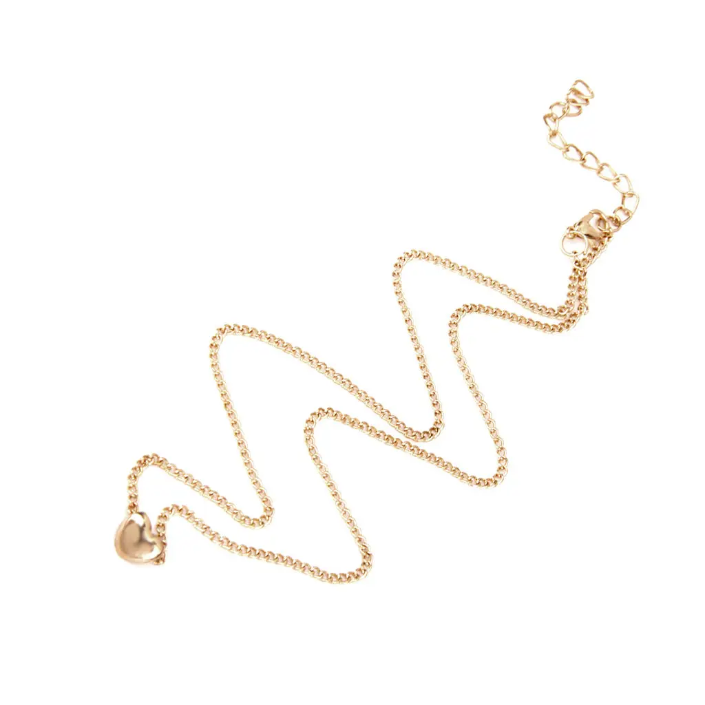 Gold  Mini Charm Tiny Heart Pendant Necklace Clavicle Chain for Woman