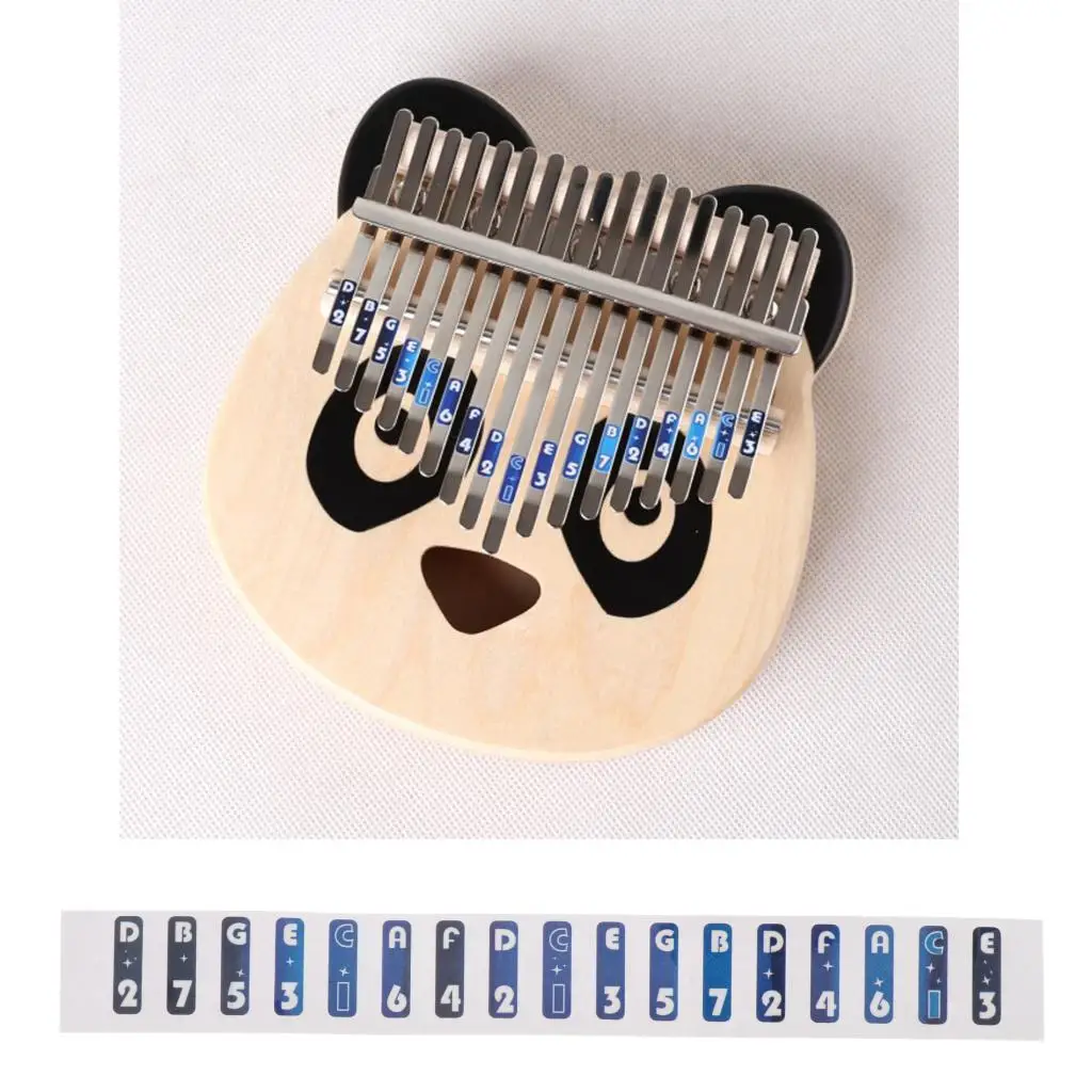 17-Key Kalimba Scale Note Sticker Finger Percussion Music Parts Access Kids Gift Kit for Beginner Learner Musical Set
