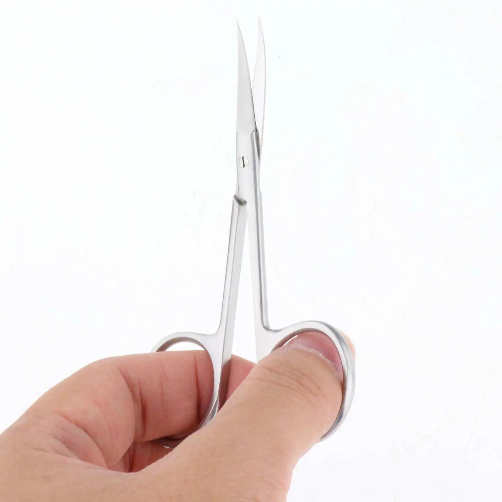 Cuticle Scissors Portable Multi-Purpose Curved Grooming Tool Trimming Scissors for Eyelashes Ear Hair Mustache Pedicure Hotel