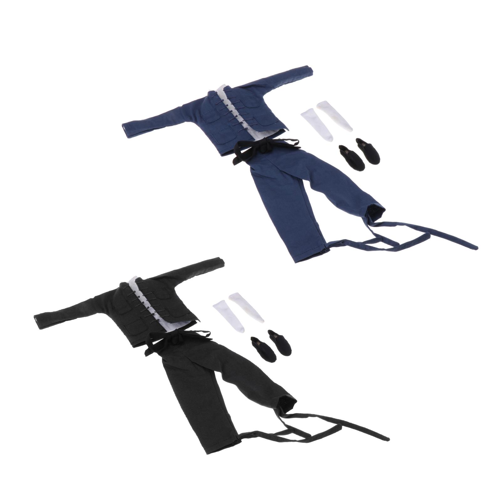 Handmade 1:6 Scale Bruce  Chinese Kongfu Costum Clothes Set Tang Suit for 12 Inch Action Figure Soldier Men Accessories Parts