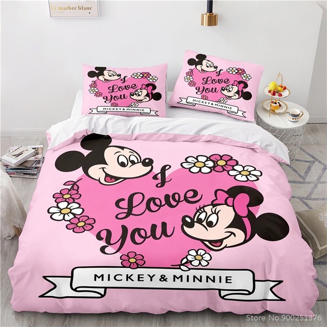 Disney Mickey Minnie Mouse Bedding Set Girls Boys Decorate Room Twin Full  Queen King Quilt Duvet Cover Kids Adult Couple Gifts - Blanket & Swaddling  - AliExpress