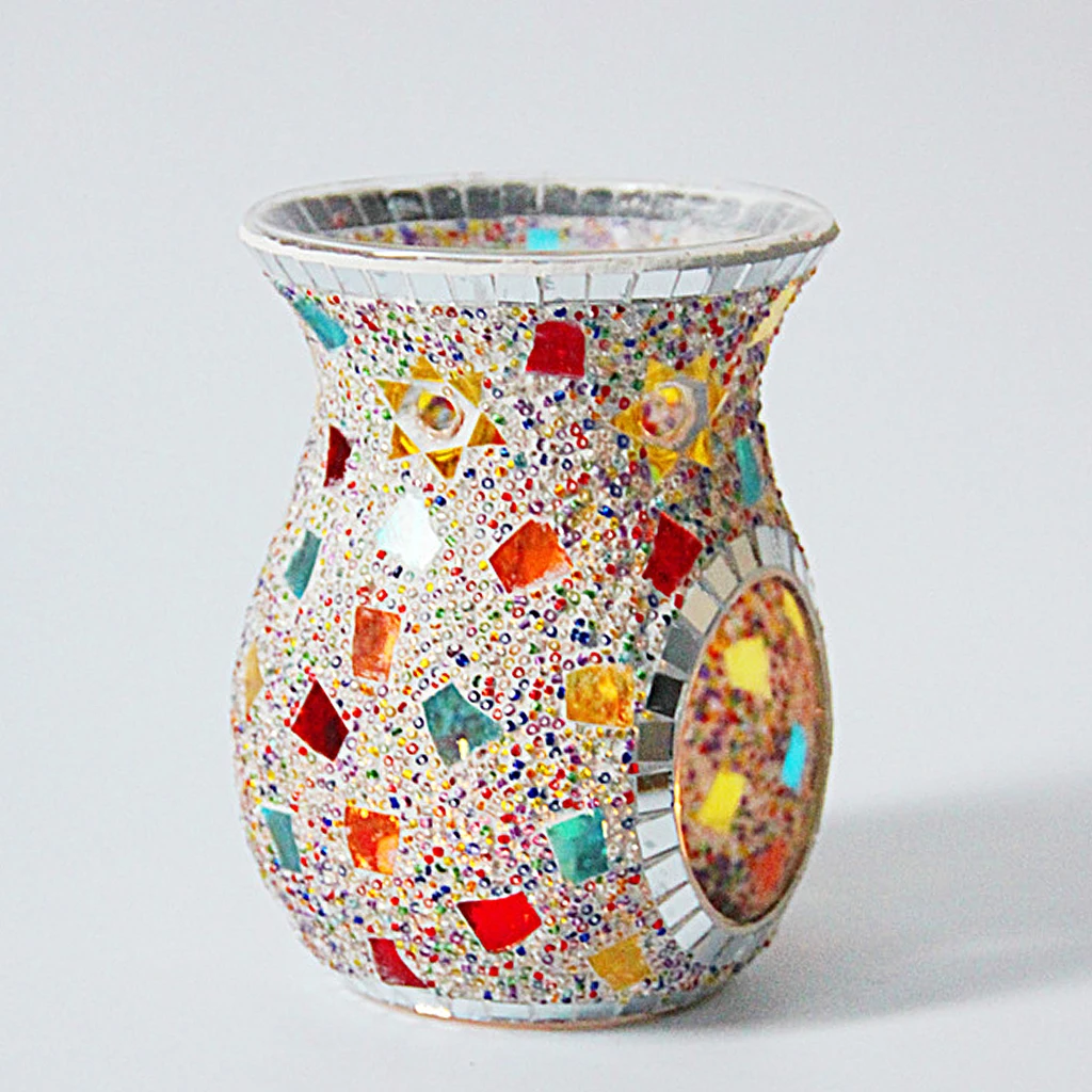 Mosaic Glass Oil Burner, Aromatherapy Essential Oil Diffuser, Tealight Candle Holder, for Scented Wax, Tealight, Melt Holder