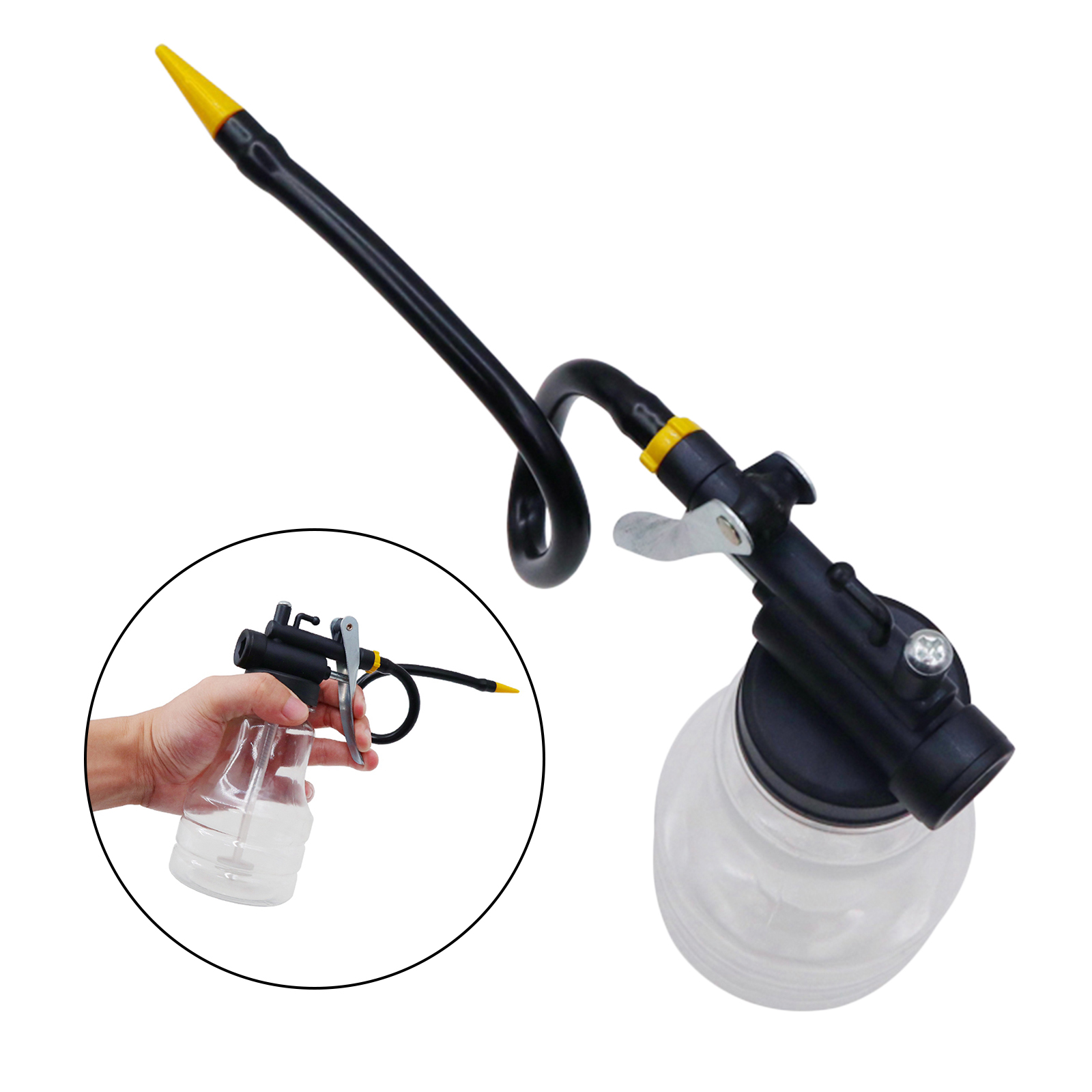 Oil Can Oiler Plastic High Pressure Pump Oiler Mini Hose Oil Injector Can with