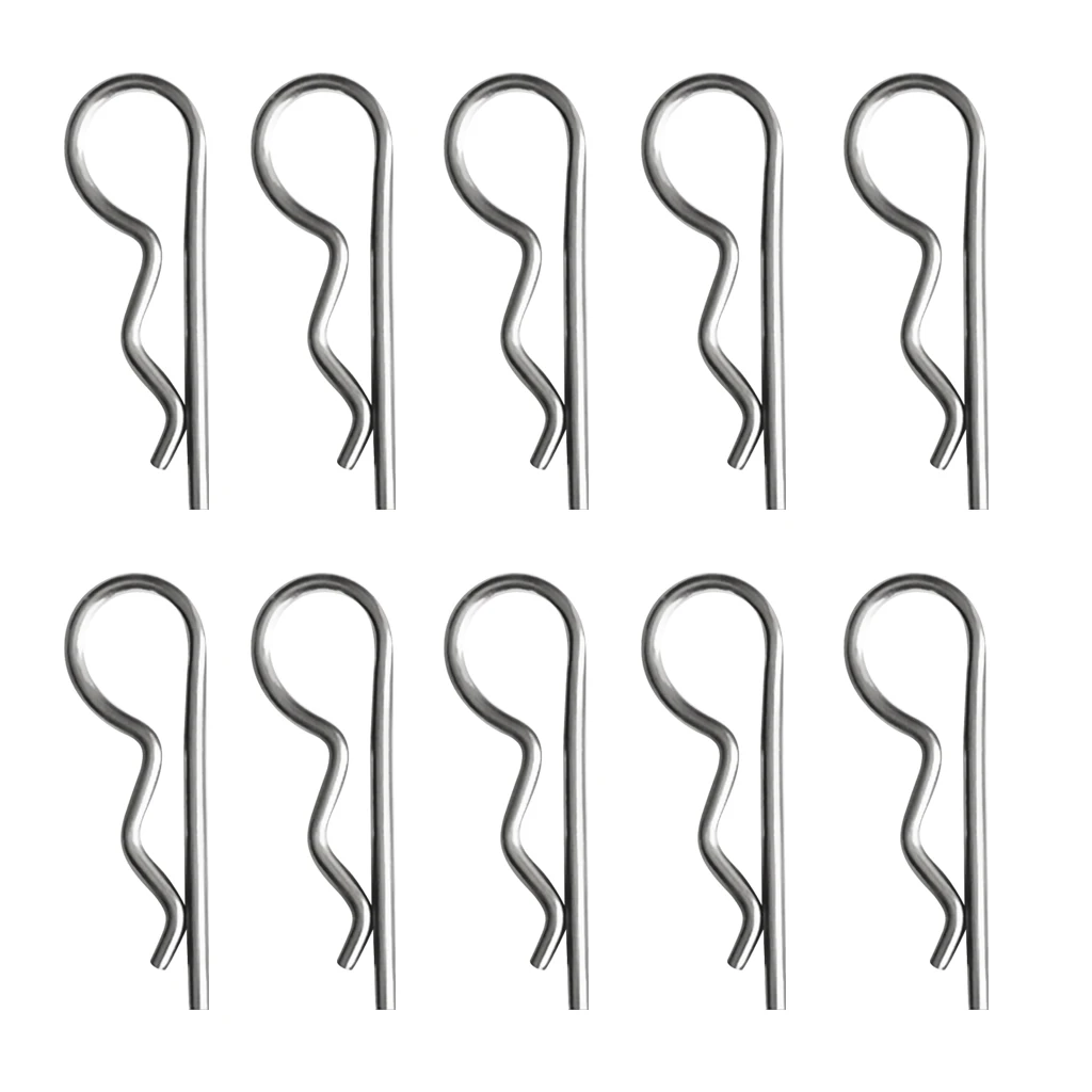 lot 10pc R Pins Shaft Retaining Clips Stainless Steel Hair Spring Cotter Pin