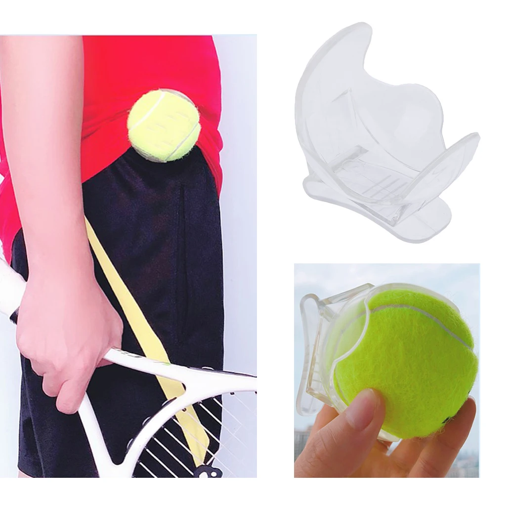 Portable Tennis Ball Waist Clip Holder for Holding One Tennis Ball - Clear