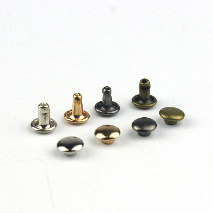 100sets 6mm 8mm Metall Doppel Kappe Nieten Nieten Runde Niet Für DIY Leder Handwerk Tasche Gürtel Kleidungsstücke hut Schuhe Haustier Kragen Dekor – Detail 4