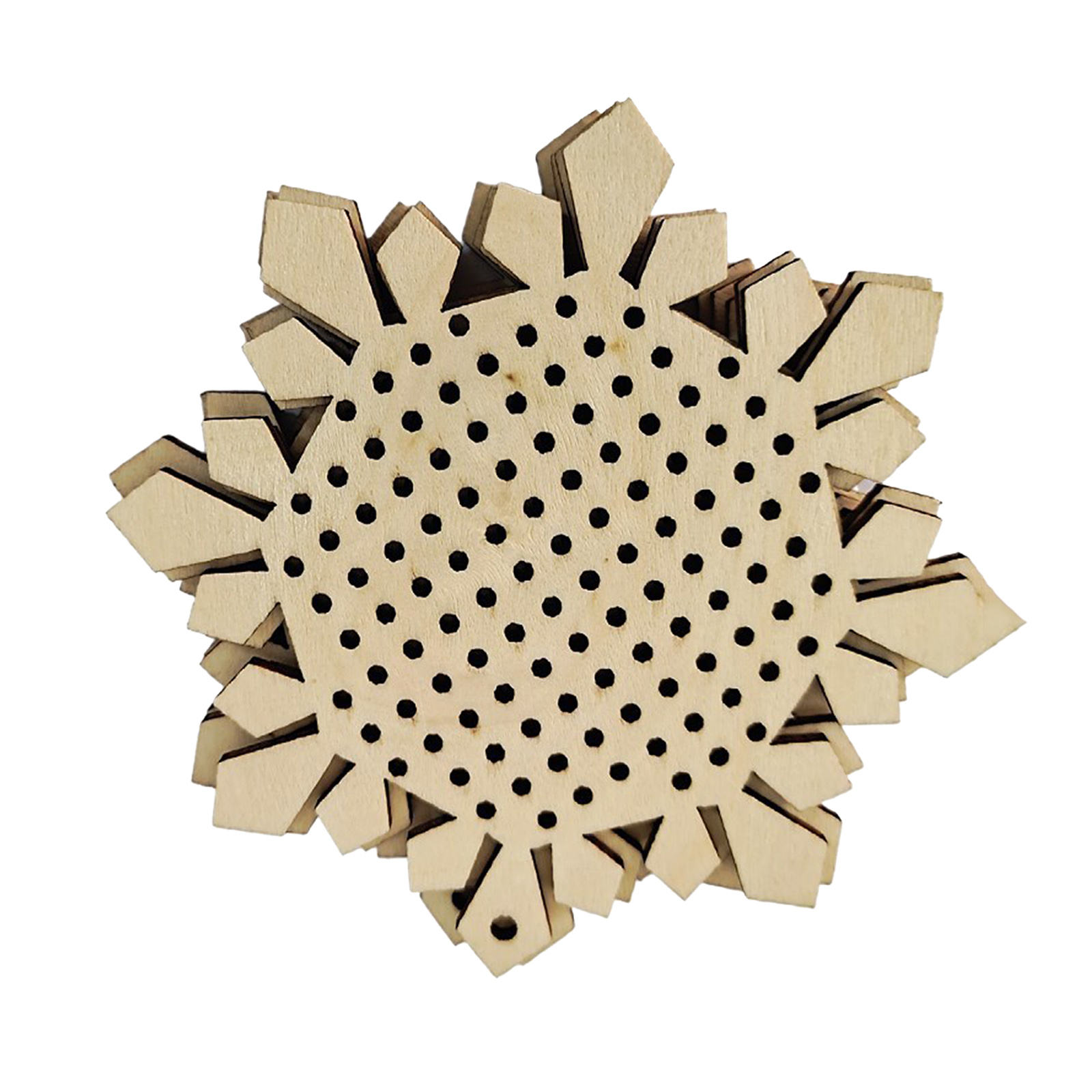 12Pcs Cross Stitch Pendant Blank Wood Shapes for Handmade Embroidery