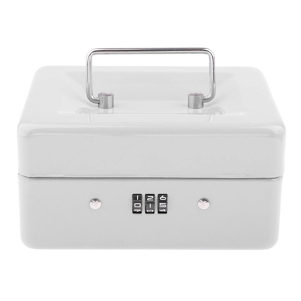 Mini Portable Steel Locking Cash Box Security Storage Coin Check