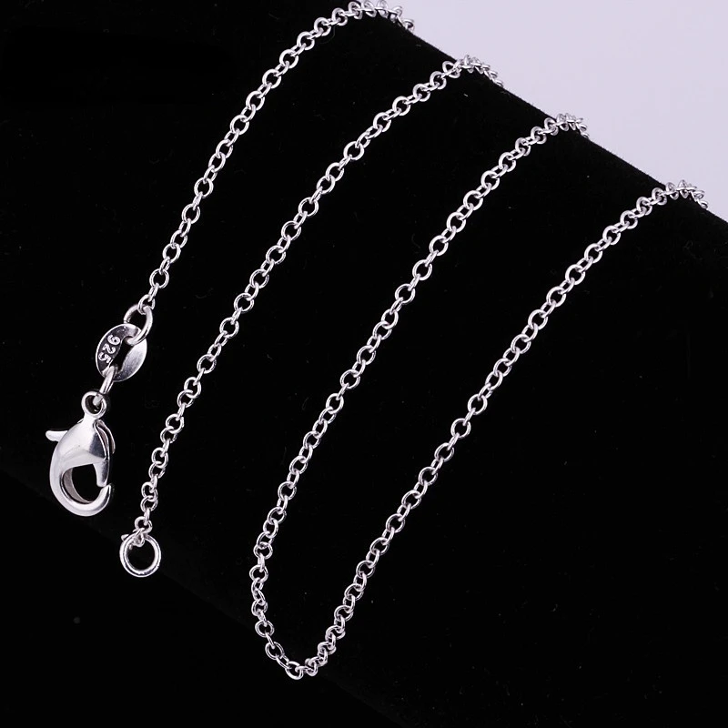 1 PCS 925 Sterling Silver 16/18/20/22/24 inch Length 1MM Rolo Chain Fashion Necklace Fine Jewelry gold necklace