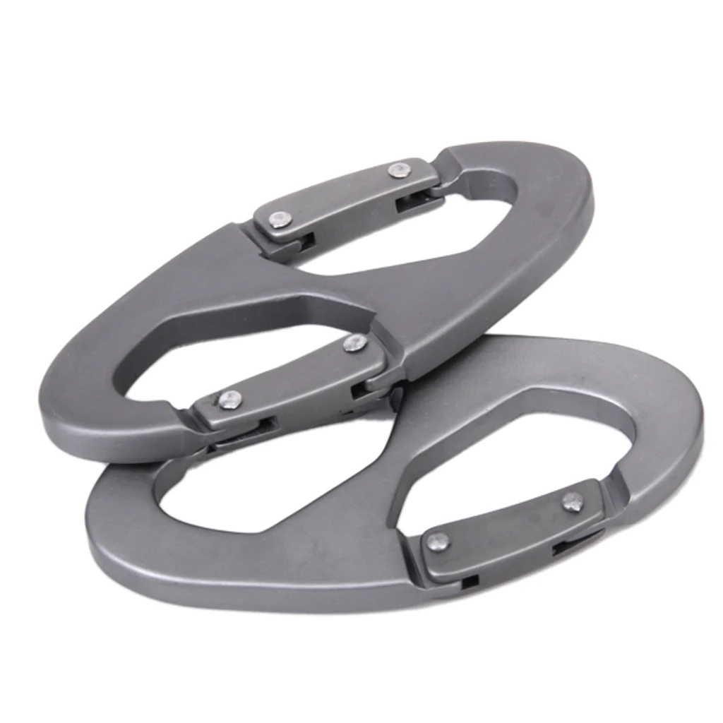 Perfeclan 2Pcs Aluminum Carabiner Snap Clip Hook Keychain Hiking Bottle Scouts Buckle Tool Hanging Key Chain Carabiner Hook
