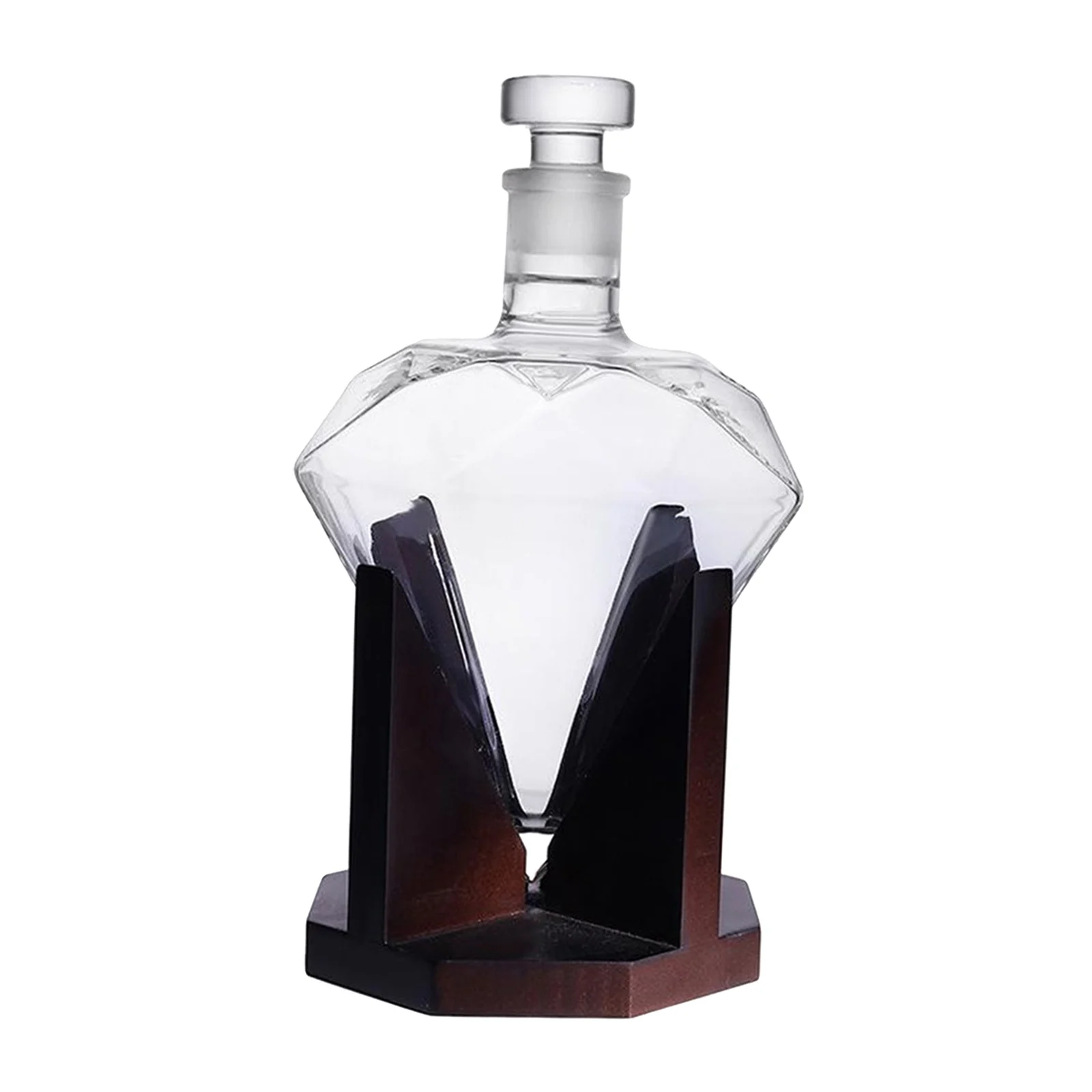 Heart Shape Glass Diamond Wine Decanter Vodka Wine Liquor Bourbon Wine Pourer Cocktail Glass Whisky Dispenser Bottle Bar Set