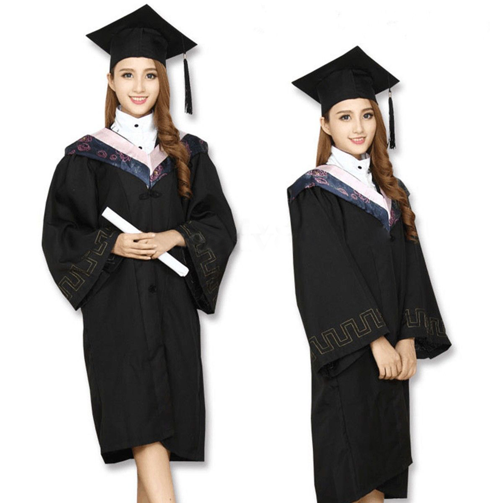 Black Mortar Board Adults Graduation Hat Cap Dress Accessory For Student
