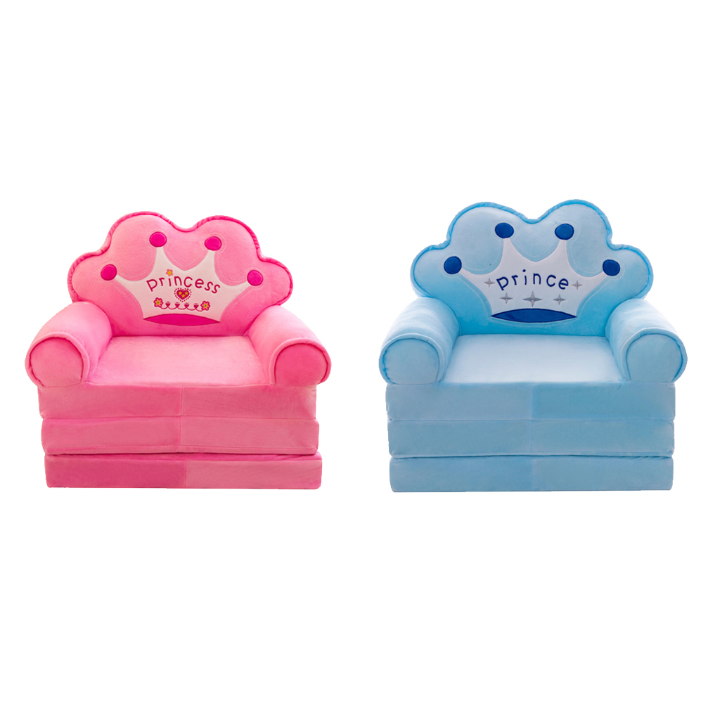 Crown Armchair Cover Cute Cartoon Washable Children Fold Sofa Chairs Seat Cover Upholstered Living Room Furniture