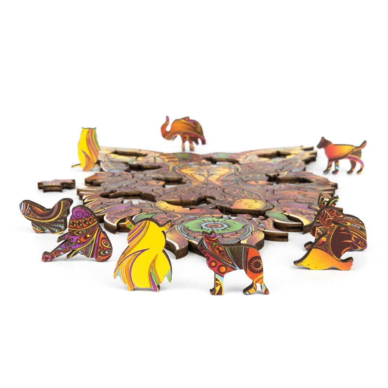 Quebra-cabeças com Peças em Forma de Animal Laser-corte de Madeira Dura Fantasia Casa Ornamento Pais-crianças Brinquedo Interação 3d 5 High Quality Brinquedos e hobbies