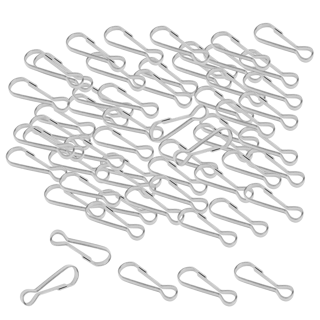 100pcs Stainless Steel Carabiners Spring Snap Clasp Outdoor Hardware 16/20/28/32/40mm for Climbing Caving Hiking Fishing Acces