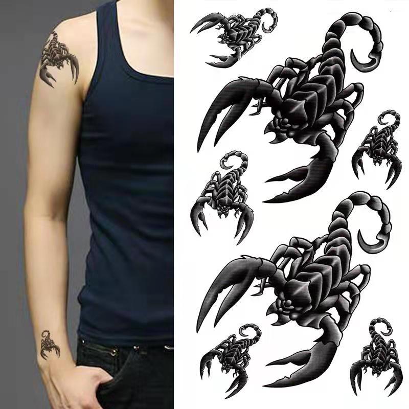 Best of Waterproof Tattoo Stickers 3D Black Poisonous Scorpion Male Hand Back Personality Art Fake Tattoo Arm Concealer Temporary Tattoo Reviews & Tips