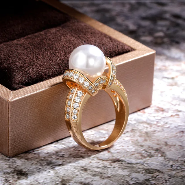 11.5mm Genuine Pearl Lace Craft Ring discounted shoponline