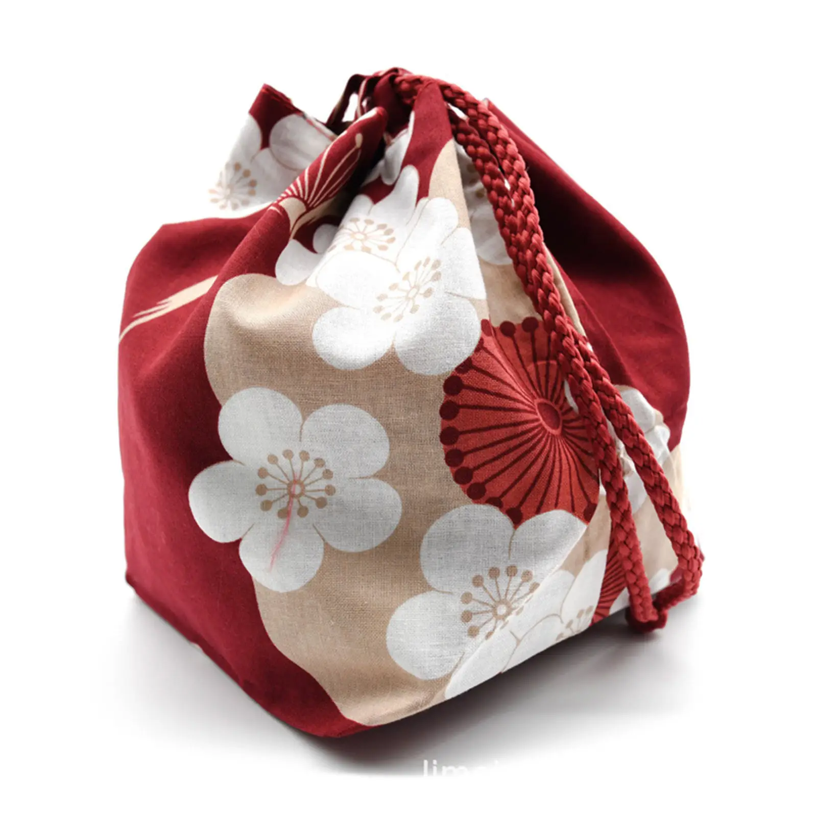 Sakura Japanese Drawstring Bag Girls Yukata Robe Wedding Cosplay Travel Cosmetic Coin Purse Home Lunch Bag Handbag Phone Pouch