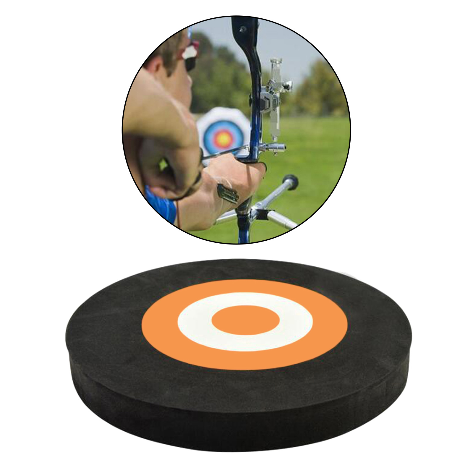 EVA Foam Archery Arrow Target Lighweight Round Target with 2 Paper Targets, Hunting Practice Accessories