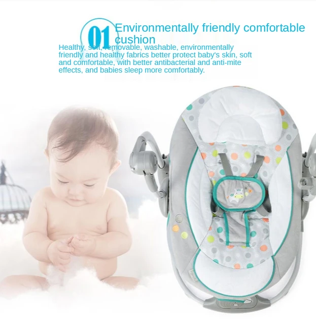Mecedora de bebé multifunción, columpio eléctrico de música, comodidad  infantil, balancín plegable para recién nacido, rebotador
