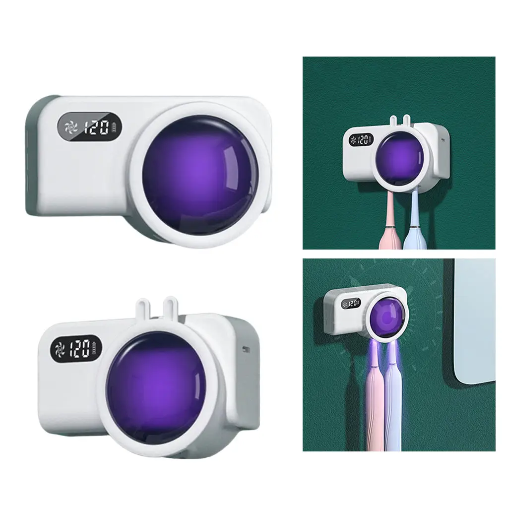 Toothbrush Sanitizer With Digital Display, Rechargeable Toothbrush Sterilizer, UV Toothbrush Sanitizer