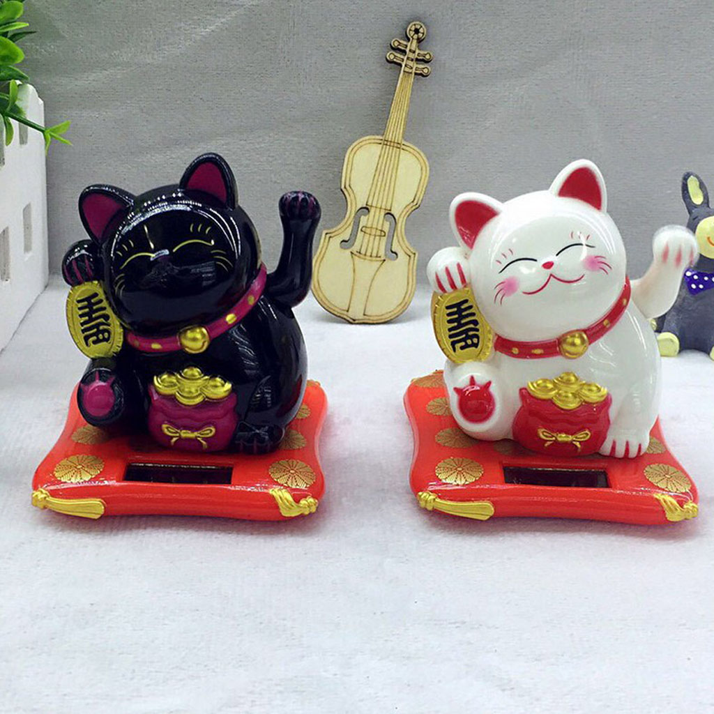 Swing Hand Figure Doll Toy, Maneki Neko Model Figures for Kids, Car Solar Ornament Home Decor