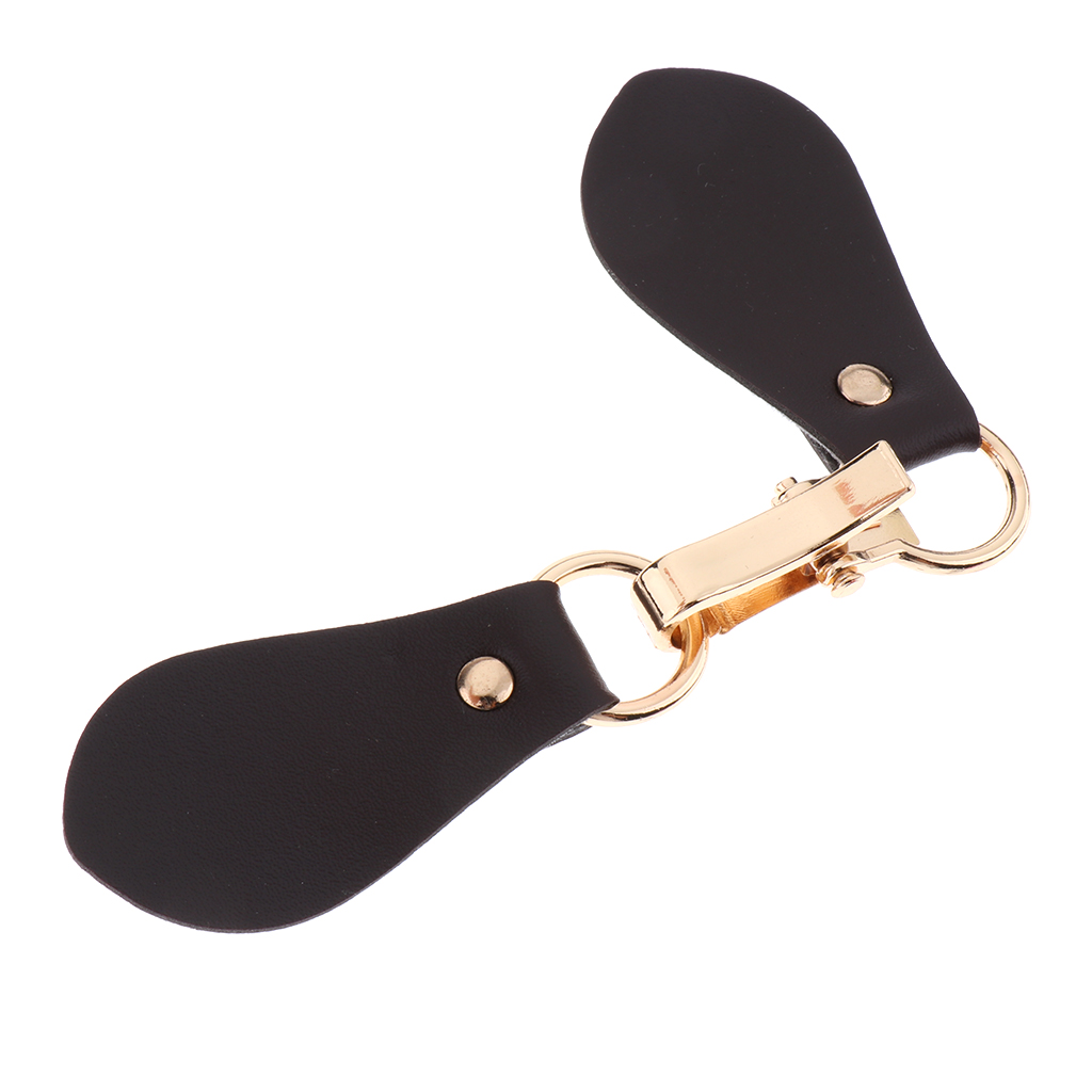Pair of Leather Snap Toggle Closure Toggle Buttons with Metal Buckle Clip for Coat Jacket Duffle Handmade Decoration DIY Craft