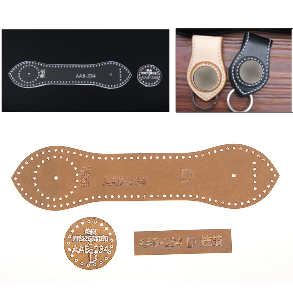 1 Set Clear DIY Acrylic Templates Leathercraft Tool Sets for quilting or making Handmade Leather Keychain Leather Crafts