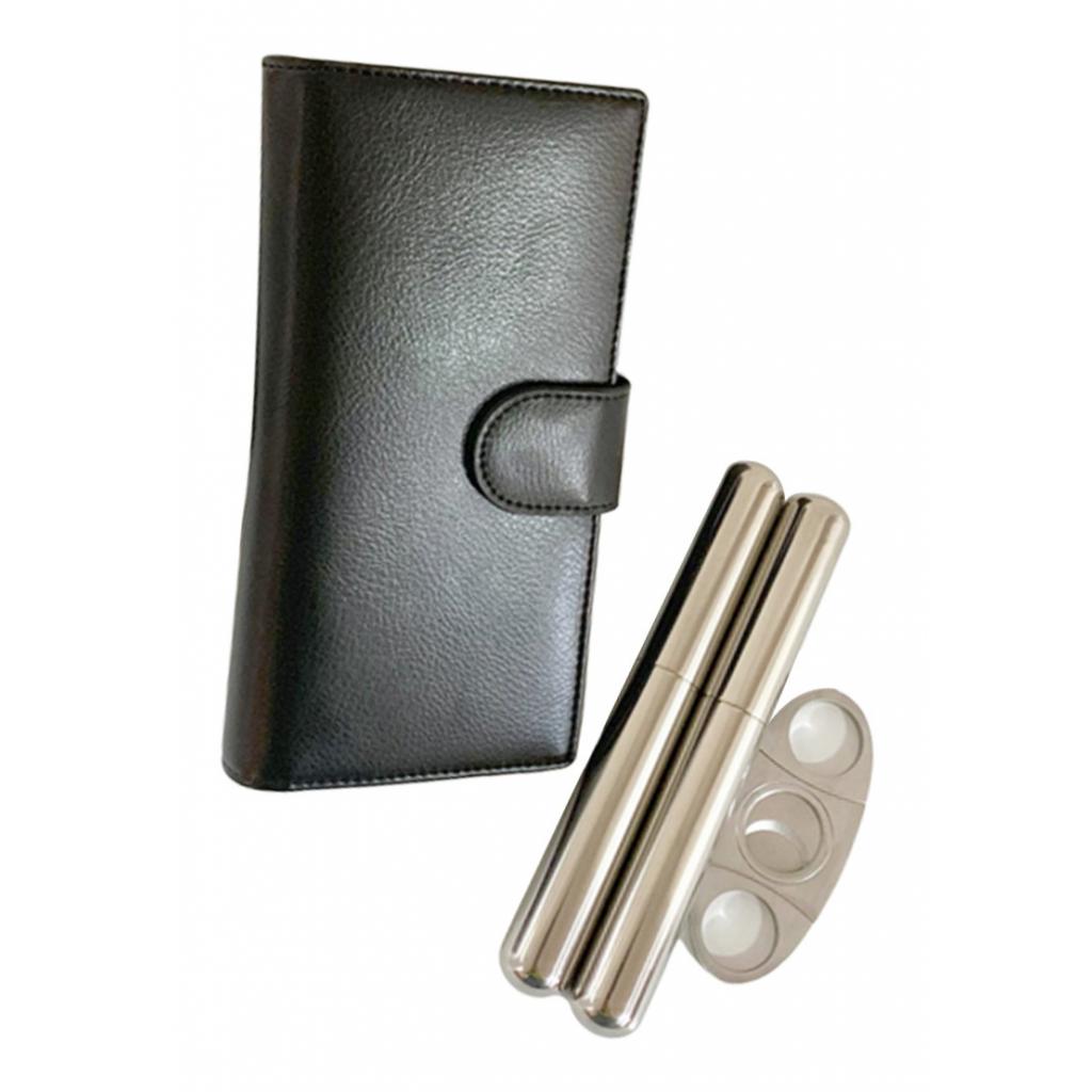 1pc Cigar Case Holder Genuine Leather Cigar Bag Pouch Travel Cigar Set