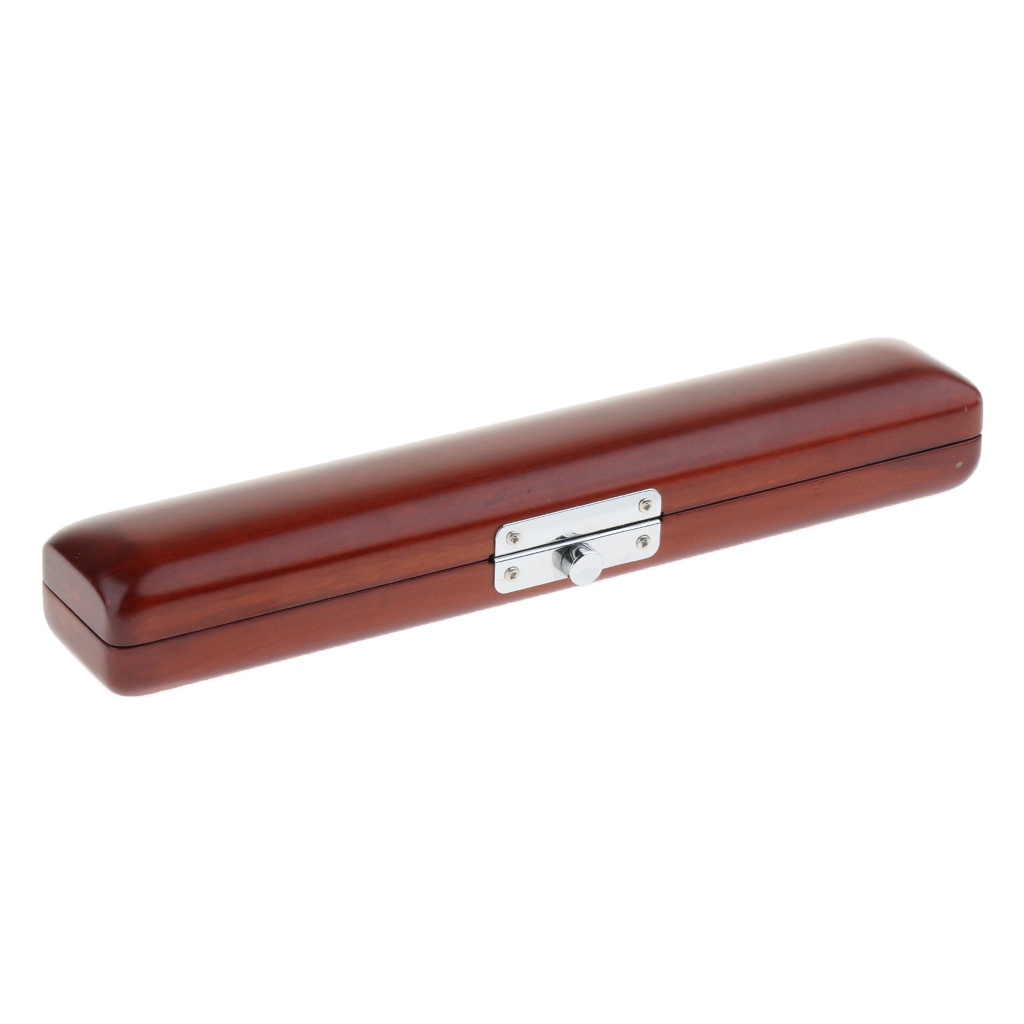 Flute Head Case Wood Box Holder Protector with Lock for Flute Players