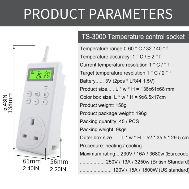 Controlador de tomada de temperatura controlador com