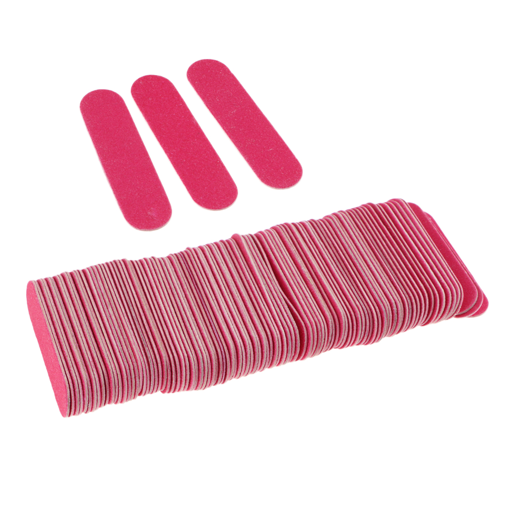 Pack of 100 Pieces Dual-Sided Nail Files, Washable Nail Buffering Files Bulk,