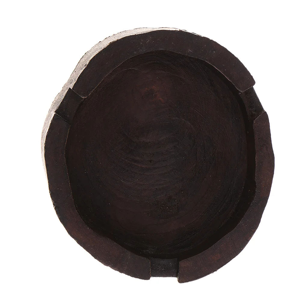 Southeast Asia Style Art Furnishing Brown Round Wooden  Ashtray for