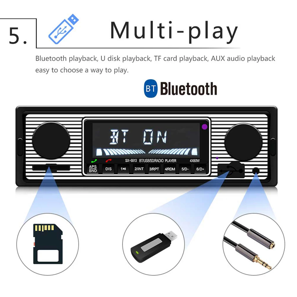 Car Bluetooth Card Reader \ u0026 Remote Control Digital Stereo FM Radio