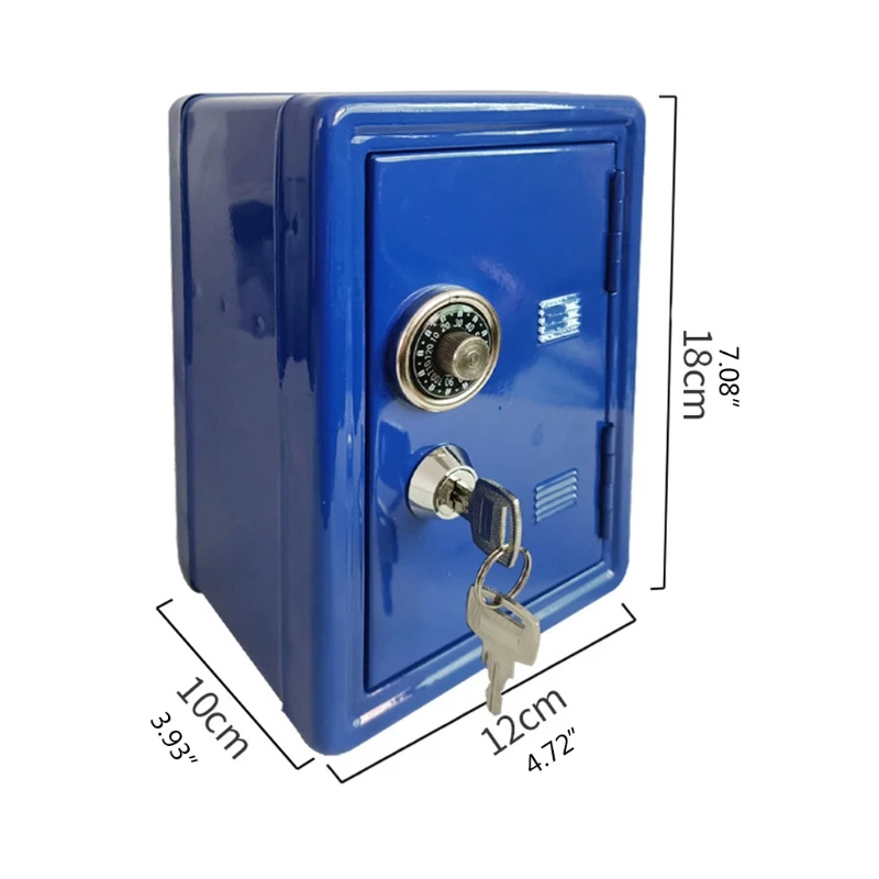 Kids Adult Metal Safe Bank Coin Cash Case Jewelry Storage Box w/ Dial & Key Lock 