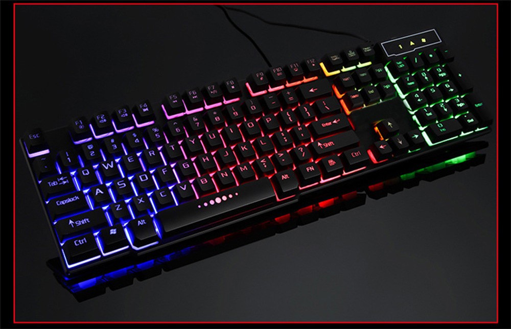 Gaming Keyboards Wired Gamer Colorful Crack LED Illuminated Rainbow ...